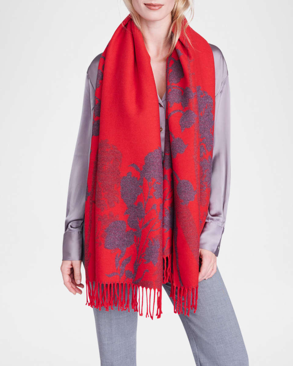Daniella Fringed Floral-Print Scarf